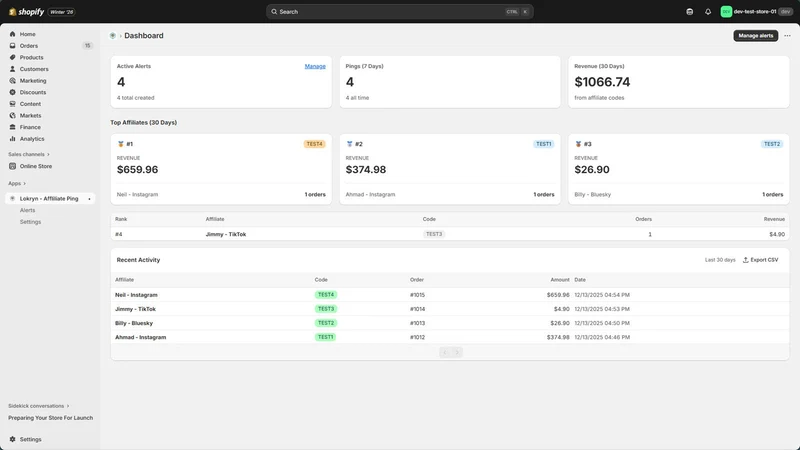 Lokryn ‑ Affiliate Ping