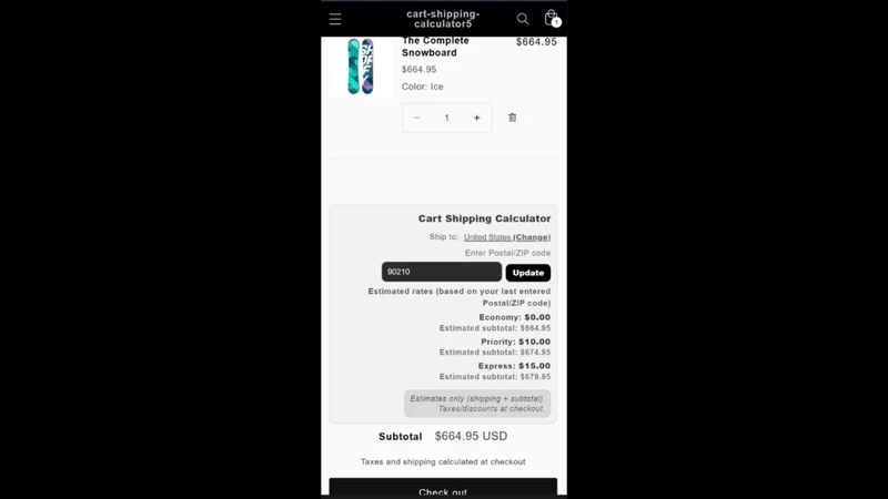 FP1 ‑ Cart Shipping Calculator