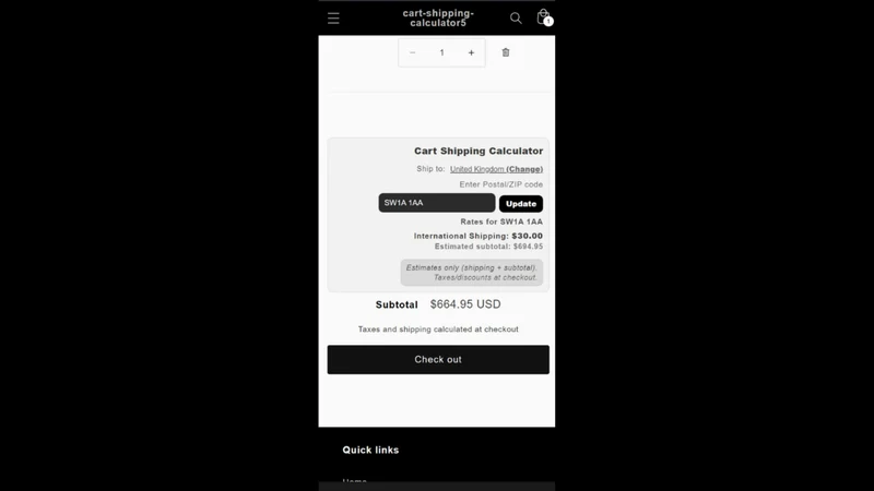 FP1 ‑ Cart Shipping Calculator
