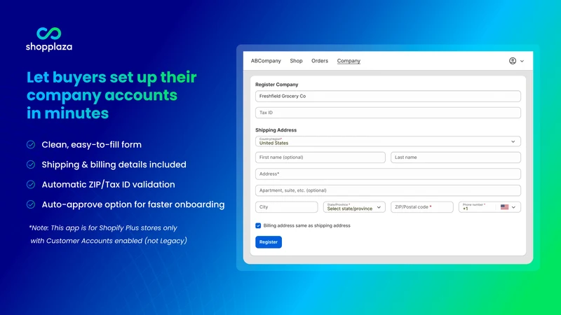 B2B Signup & Company Profiles