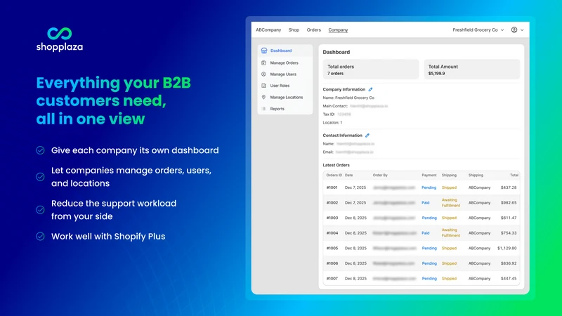 B2B Signup & Company Profiles