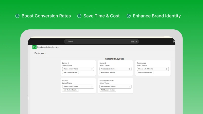 Readymade Section App