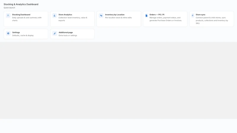 MS ‑ Stocking & Analytics App