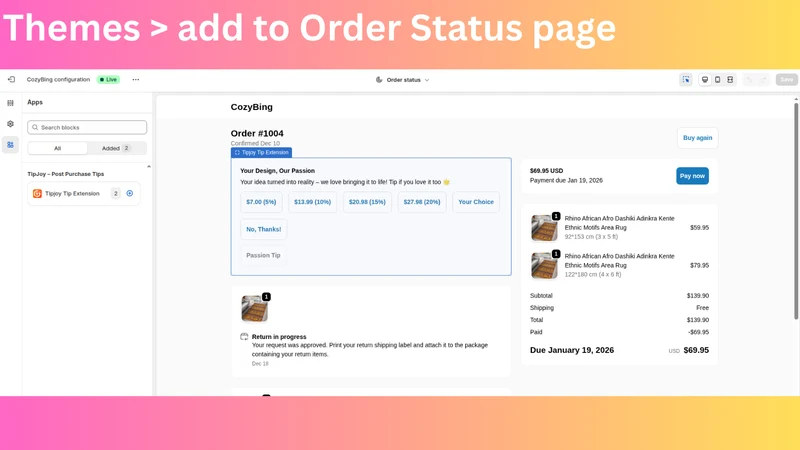 TipJoy – Post Purchase Tips