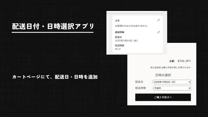 Select delivery date and time