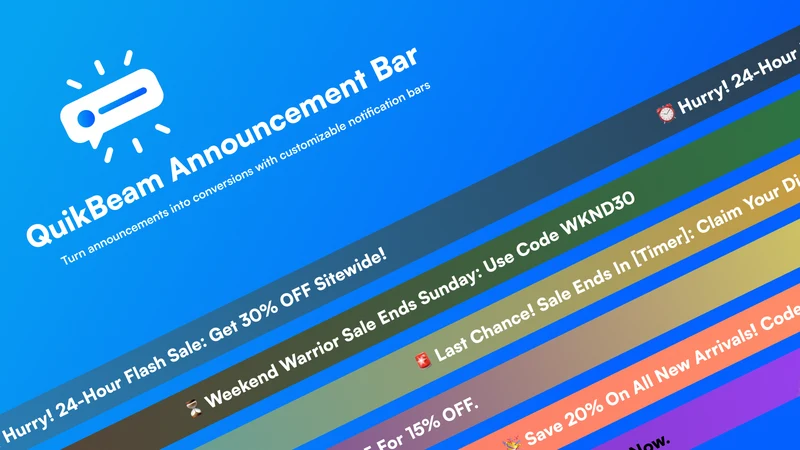 QuikBeam Announcement Bar