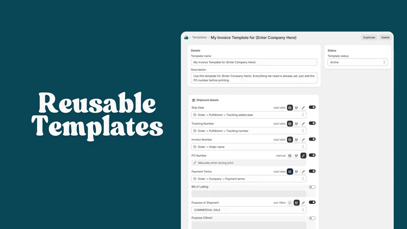 MODS Print Commercial Invoices