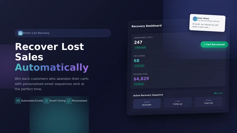 Alintro: Cart Recovery & SMS