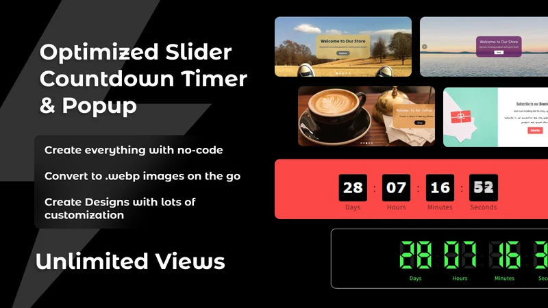 Optimized Slider,Timer & Popup