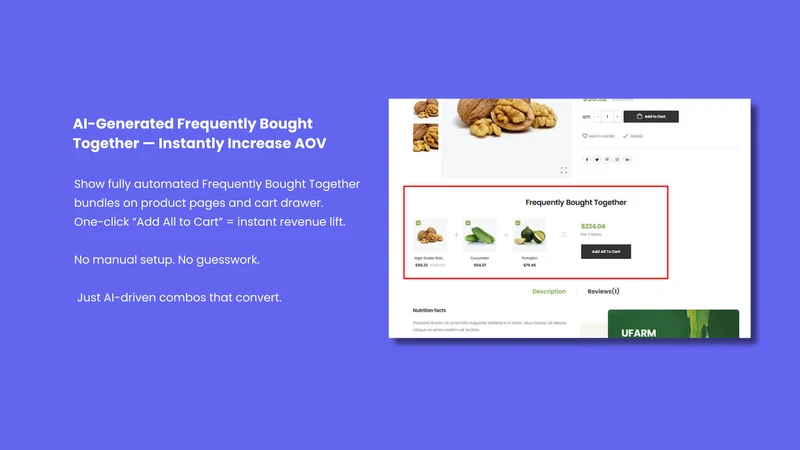 Upsellity AI Cart, Upsell, FBT