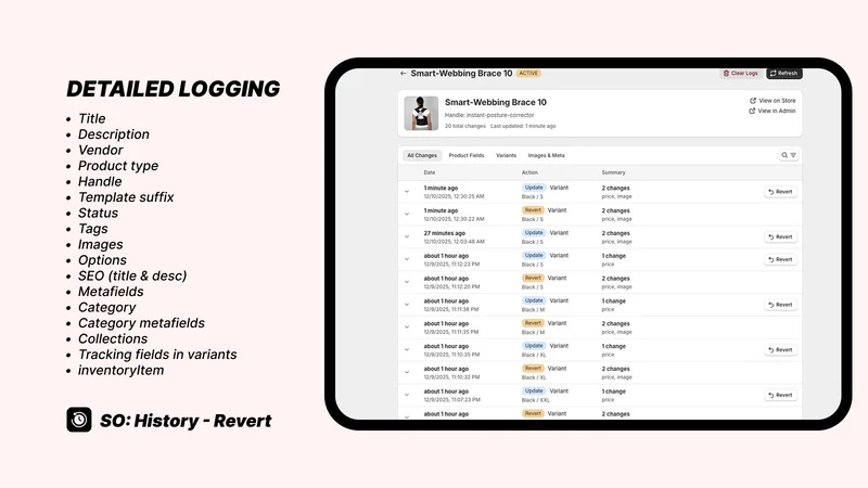 SO: Product History & Revert