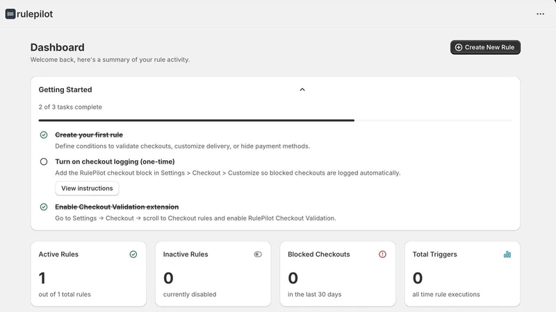 RulePilot – Checkout Rules