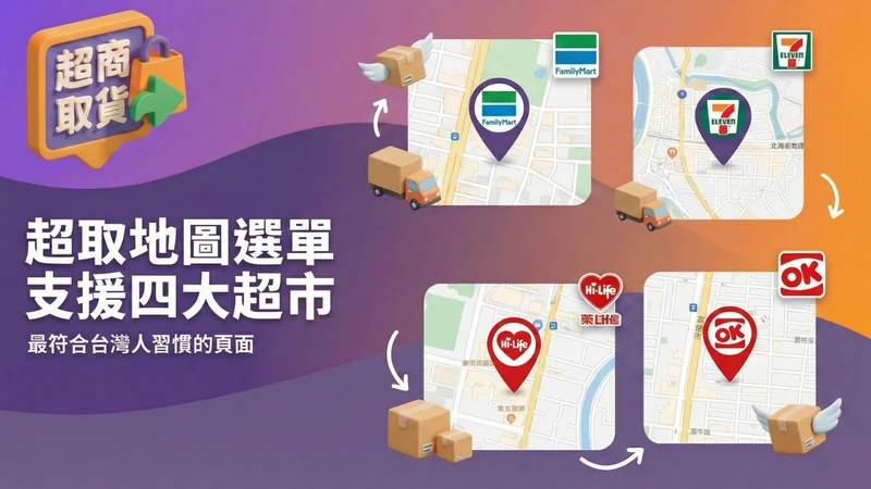 台灣超商取貨物流 支援綠界串接 四大超商 貨到付款
