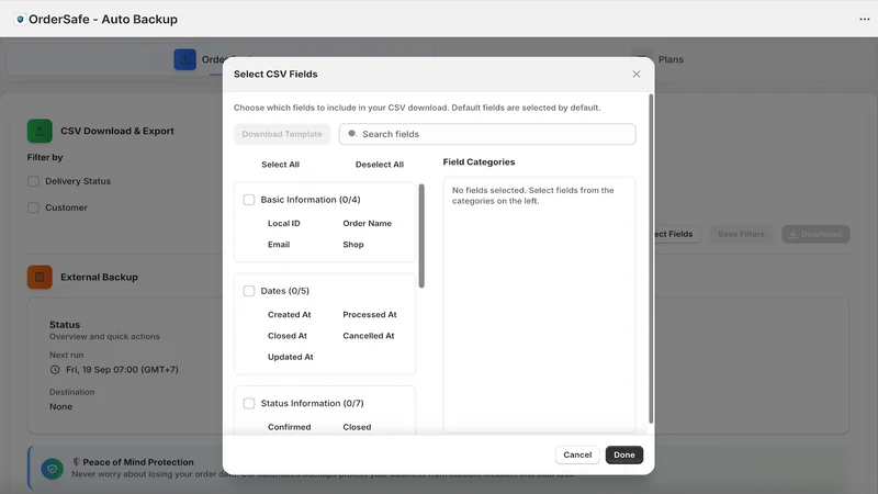 OrderSafe ‑ Auto Backup