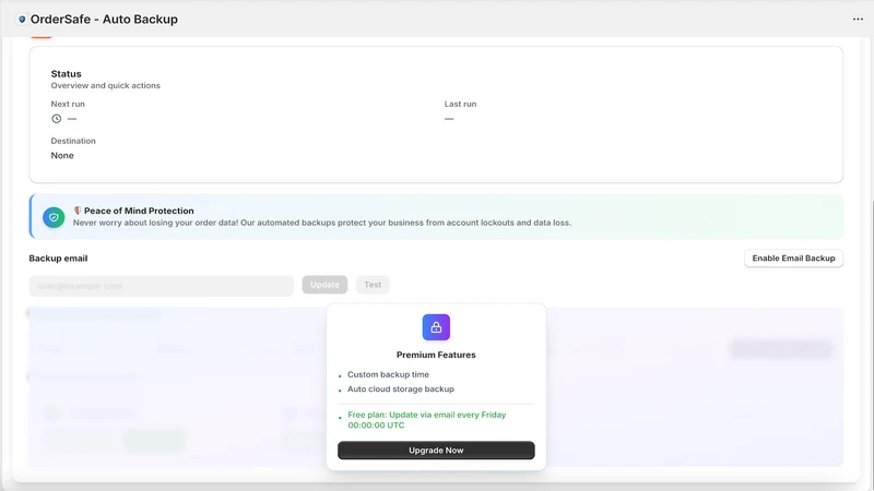 OrderSafe ‑ Auto Backup