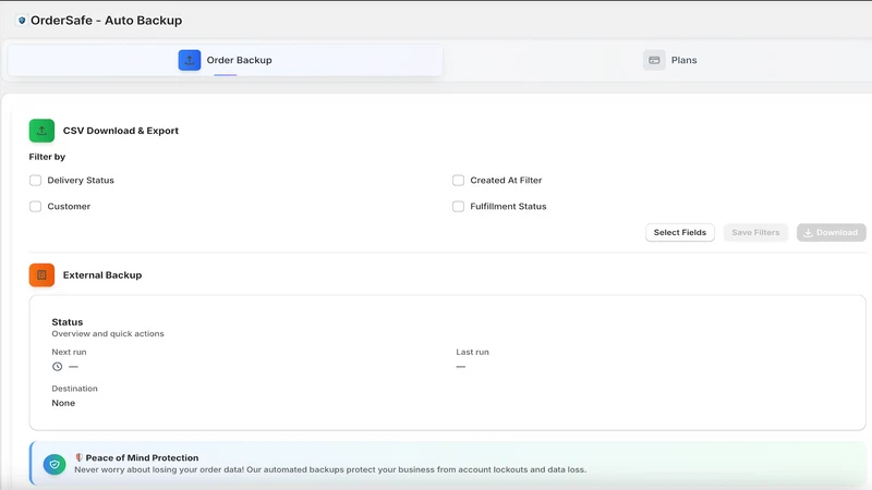 OrderSafe ‑ Auto Backup