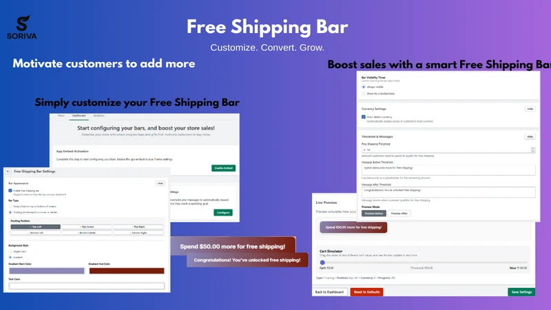 Soriva Free‑Shipping&Gift‑Bar