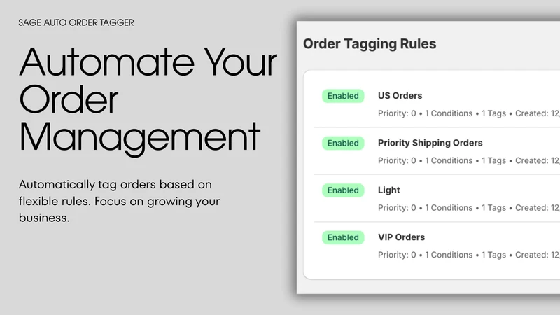 Sage Auto Order Tagger
