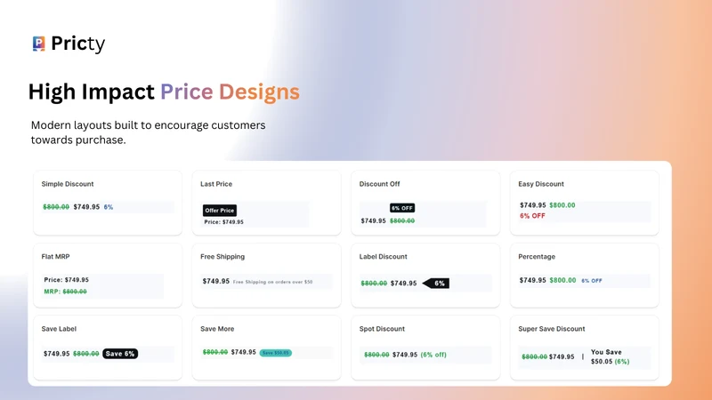 Pricty: Custom Price Blocks