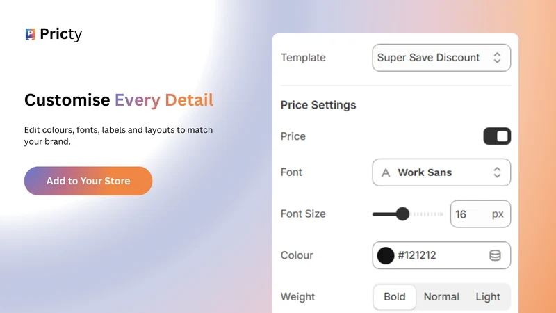 Pricty: Custom Price Blocks