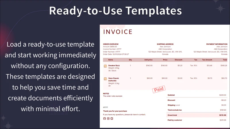 DS Order Printer PDF Invoice
