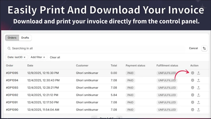 DS Order Printer PDF Invoice