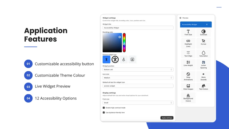 Octa App Accessibility Widget