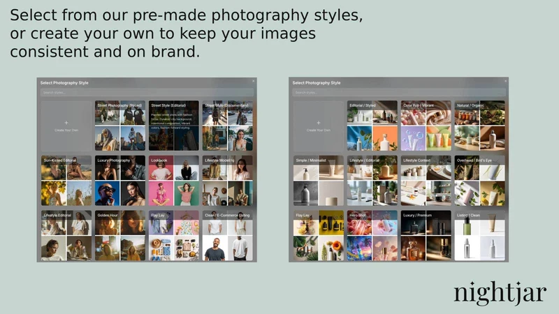 Nightjar: AI Product Photos