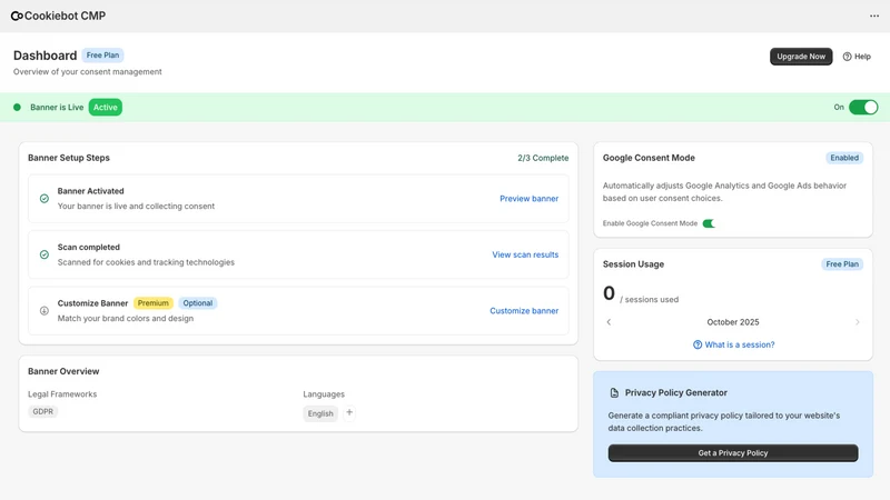 Cookiebot CMP: Privacy Consent