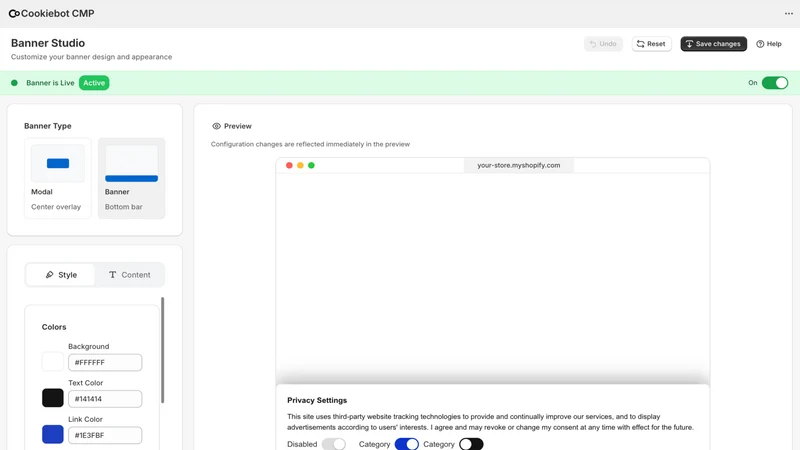 Cookiebot CMP: Privacy Consent