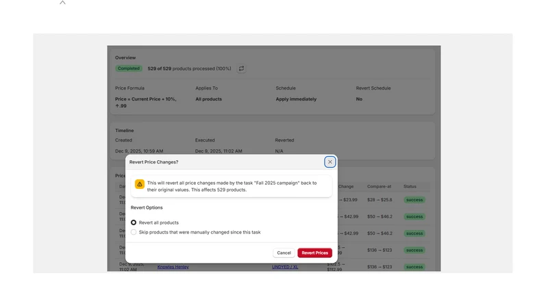 Bulk Price Editor Tool