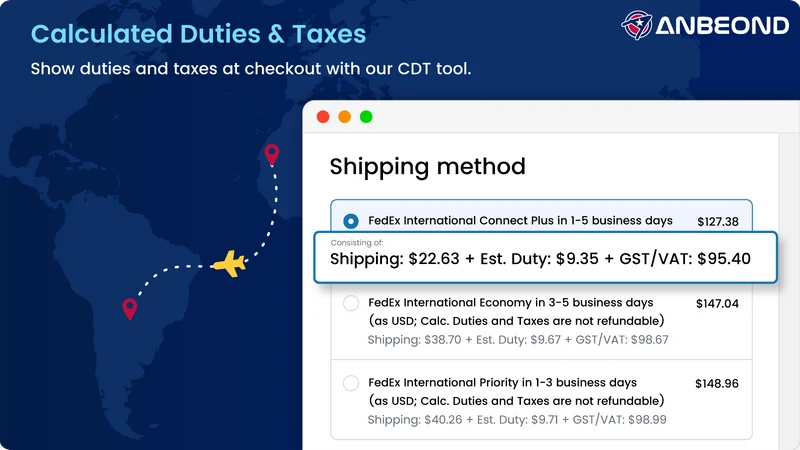 Anbeond Duty and Tax Calculate