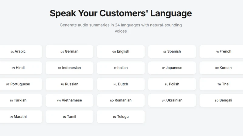 AI Product Audio Summary