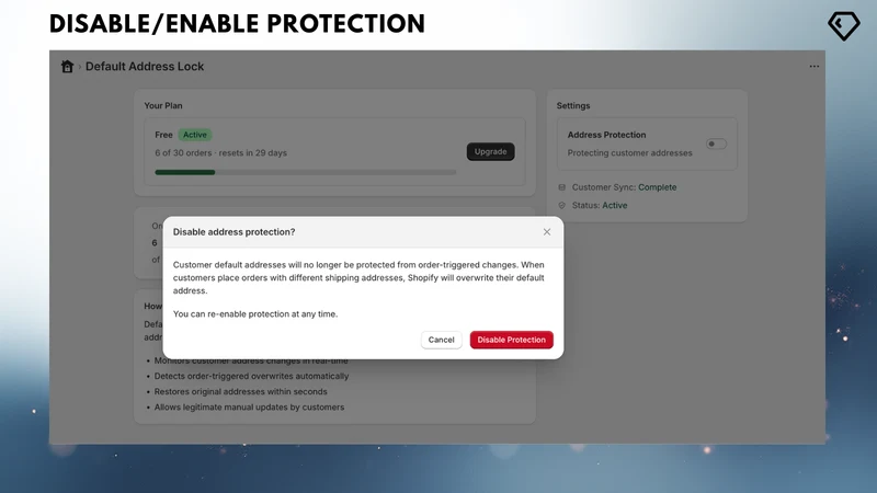 Default Address Lock