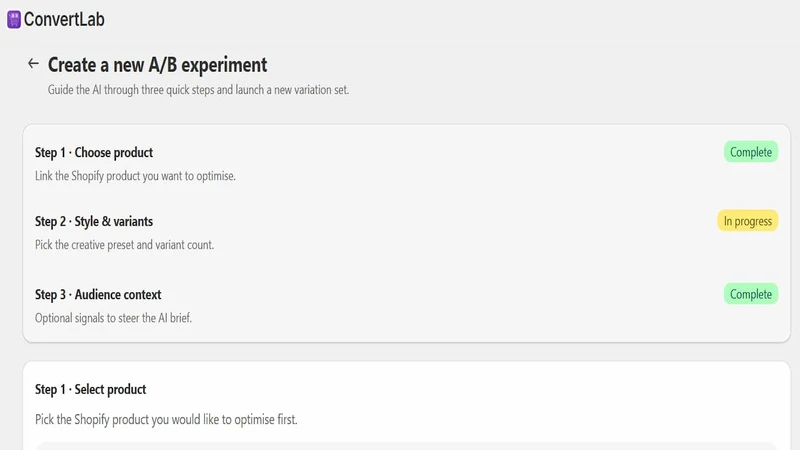 ConvertLab ‑ A/B Testing