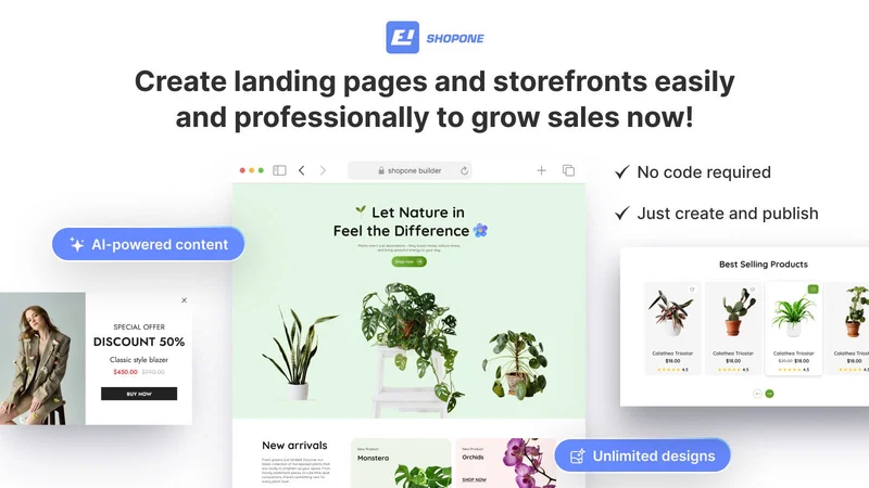 ShopOne Landing Page Builder