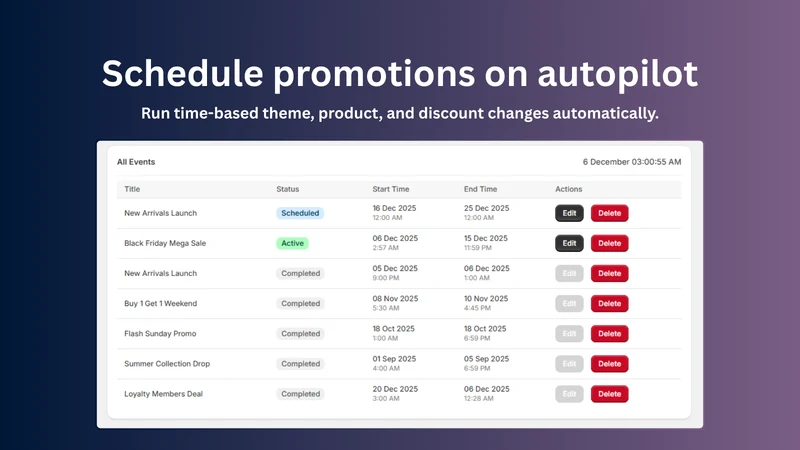Product & Theme Scheduler