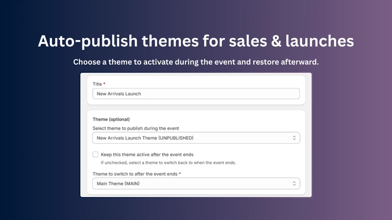 Product & Theme Scheduler