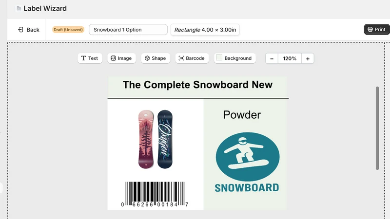 Label Wizard: Print Barcodes