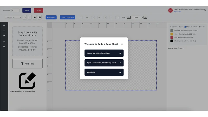 Custom Gang Sheet App
