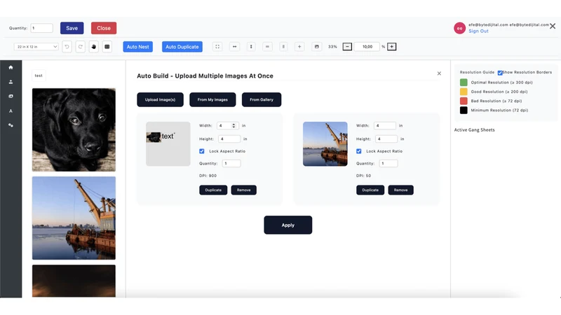 Custom Gang Sheet App