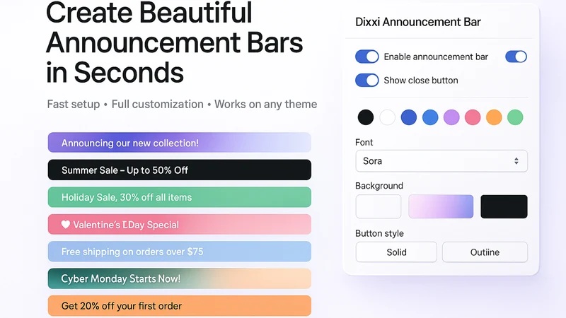 Dixxi: Announcement Bar