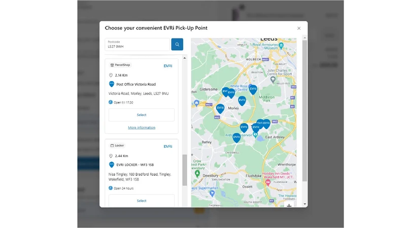 EVRi Parcelshop Locator