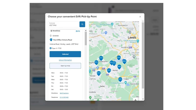 EVRi Parcelshop Locator