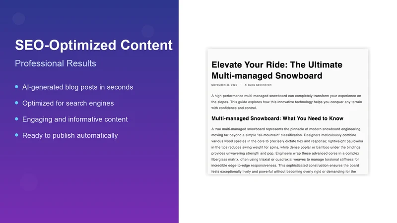 Auto Blog generator: AI SEO