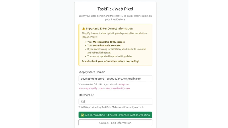 TaskPick Referrals ‑ Web Pixel