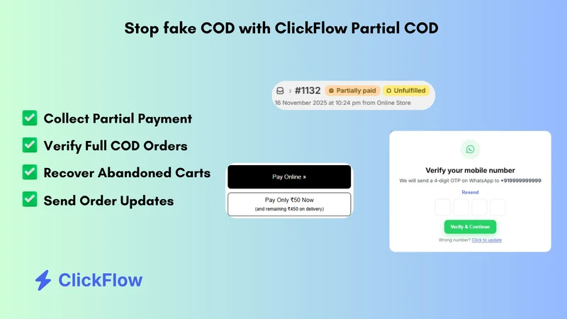 RC Partial COD, OTP & COD Form