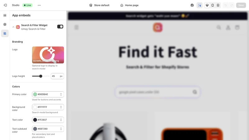 Umay AI Search & Filter