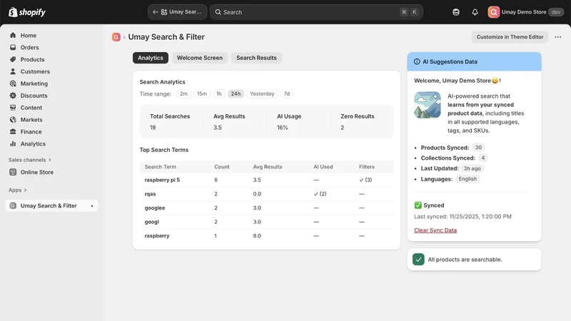 Umay AI Search & Filter