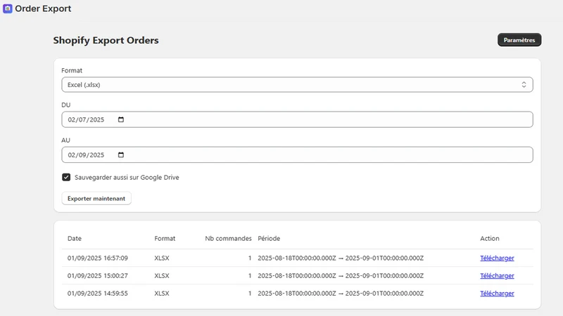 Konnectic Order Export